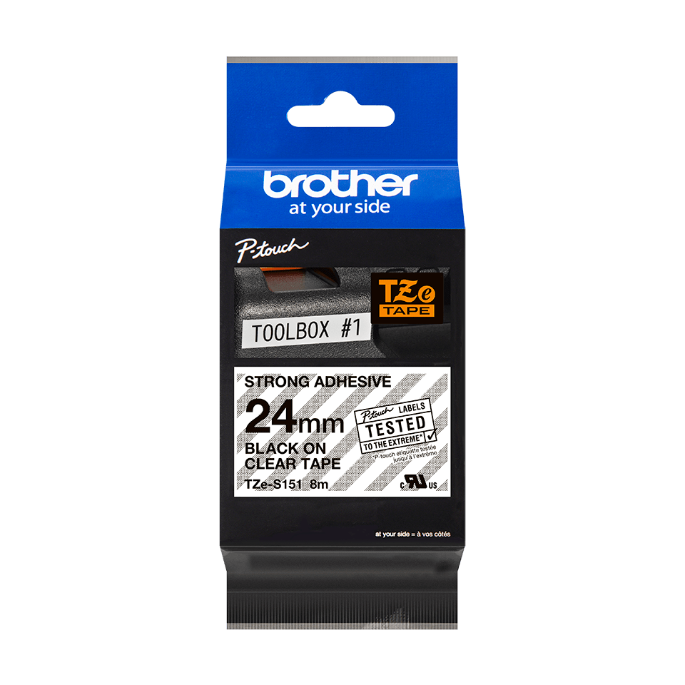 Genuine Brother TZE-S151 Labelling Tape Cassette – Black on Clear, 24mm wide 3